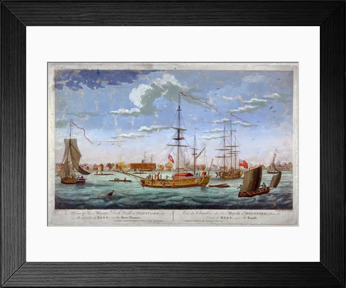 Framed Print : A view of His Majestys Dock Yard at Deptford... London, 1772 Framed Print : A view of His Majestys Dock Yard at Deptford... London, 1772