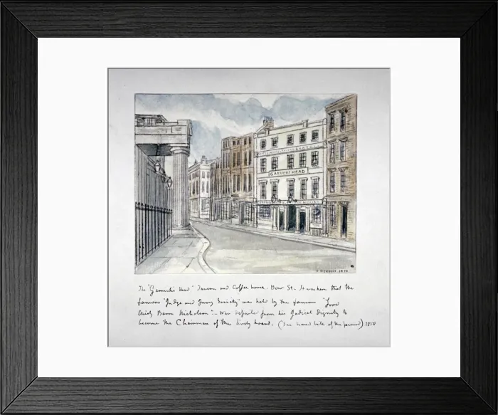 Framed Print : The Garricks Head Tavern, Bow Street, Westminster, London, 1870. Artist: F Herbert