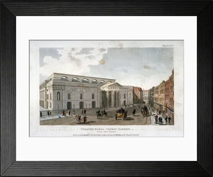 Framed Print : The new Covent Garden Theatre, Bow Street, Westminster, London, 1809 Framed Print : The new Covent Garden Theatre, Bow Street, Westminster, London, 1809