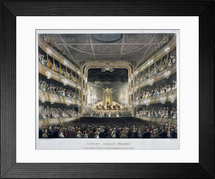 Framed Print : Interior view of Covent Garden Theatre, Bow Street, Westminster, London, 1808. Artist Framed Print : Interior view of Covent Garden Theatre, Bow Street, Westminster, London, 1808. Artist