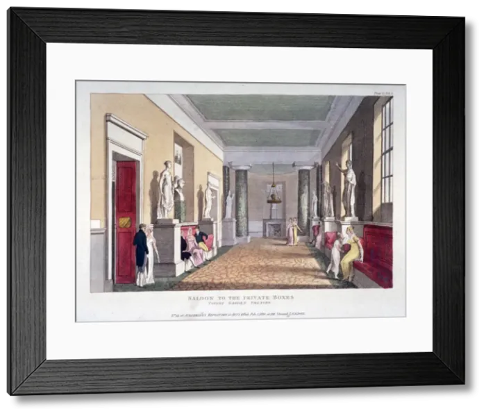 Framed Print : Room off the private boxes, Covent Garden Theatre, Bow Street, Westminster, London, 1810 Framed Print : Room off the private boxes, Covent Garden Theatre, Bow Street, Westminster, London, 1810