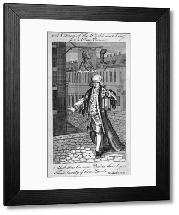 Framed Print : A citizen of the world searching for a wise prince, 1771 Framed Print : A citizen of the world searching for a wise prince, 1771