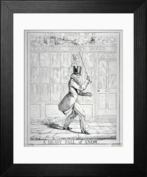Framed Print : A Heavy Fall of Snow, 1821. Artist: Richard Dighton Framed Print : A Heavy Fall of Snow, 1821. Artist: Richard Dighton