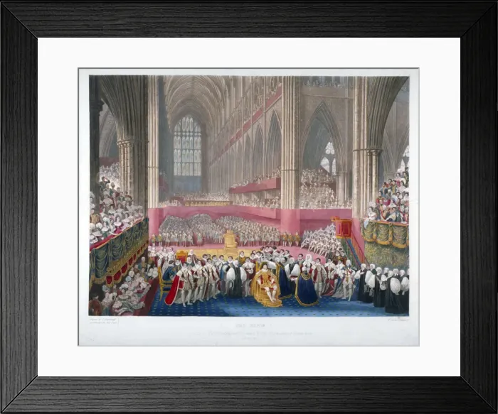 Framed Print : The coronation of King George IV in Westminster Abbey, London, 19th July, 1821. Artist Framed Print : The coronation of King George IV in Westminster Abbey, London, 19th July, 1821. Artist