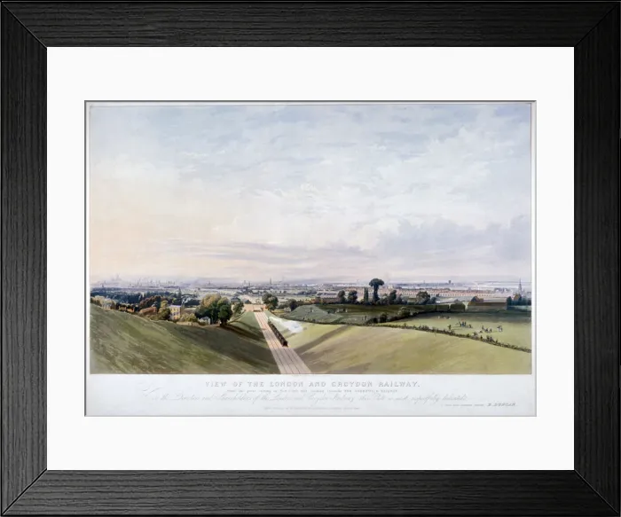Framed Print : London and Croydon Railway, New Cross, Deptford, London, 1839. Artist: Edward Duncan Framed Print : London and Croydon Railway, New Cross, Deptford, London, 1839. Artist: Edward Duncan