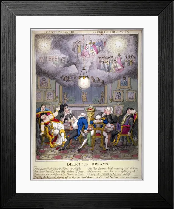 Framed Print : Delicious Dreams! Castles in the air! Glorious prospects!, 1821 Framed Print : Delicious Dreams! Castles in the air! Glorious prospects!, 1821