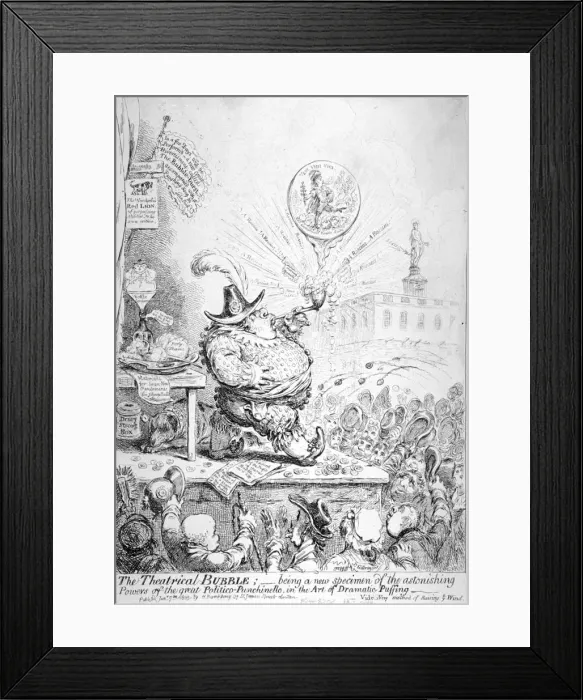 Framed Print : The Theatrical Bubble... 1851 Framed Print : The Theatrical Bubble... 1851