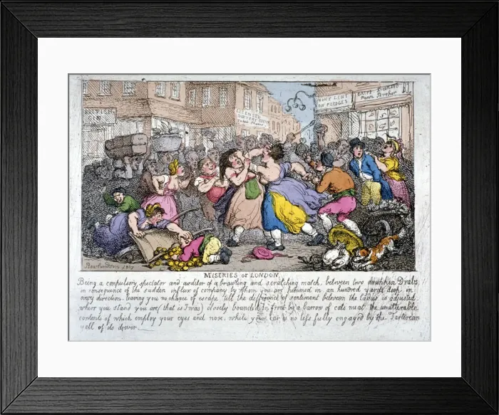 Framed Print : Miseries of London, 1807. Artist: Thomas Rowlandson Framed Print : Miseries of London, 1807. Artist: Thomas Rowlandson