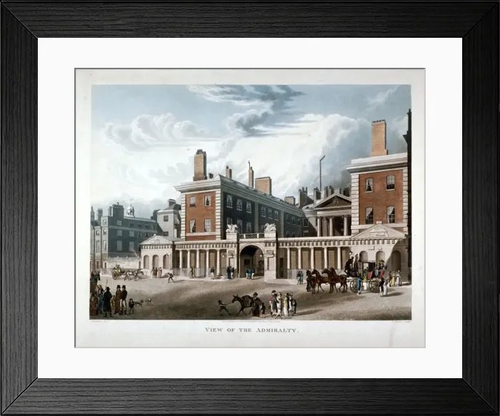 Framed Print : The Admiralty, Whitehall, Westminster, London, 1818. Artist: Joseph Constantine Stadler Framed Print : The Admiralty, Whitehall, Westminster, London, 1818. Artist: Joseph Constantine Stadler