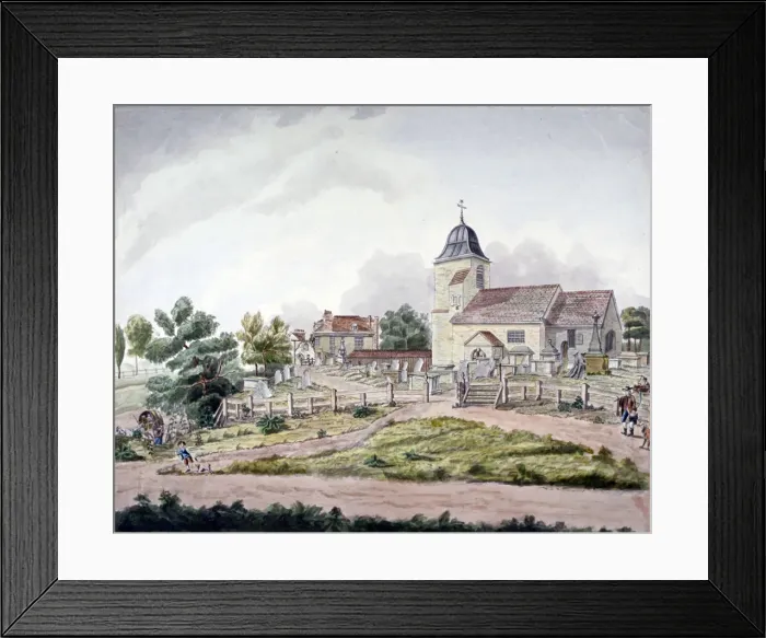 Framed Print : St Pancras Old Church, London, 1761. Artist: William Pennington Framed Print : St Pancras Old Church, London, 1761. Artist: William Pennington