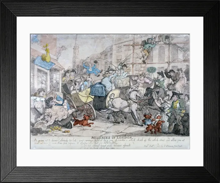Framed Print : Miseries of London... 1807. Artist: Thomas Rowlandson Framed Print : Miseries of London... 1807. Artist: Thomas Rowlandson