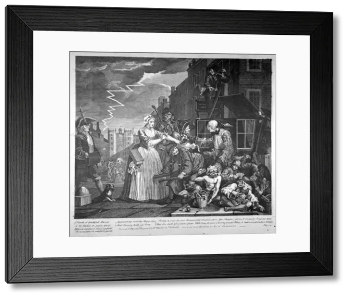 Framed Print : Plate IV of A Rakes Progress, 1735. Artist: William Hogarth Framed Print : Plate IV of A Rakes Progress, 1735. Artist: William Hogarth