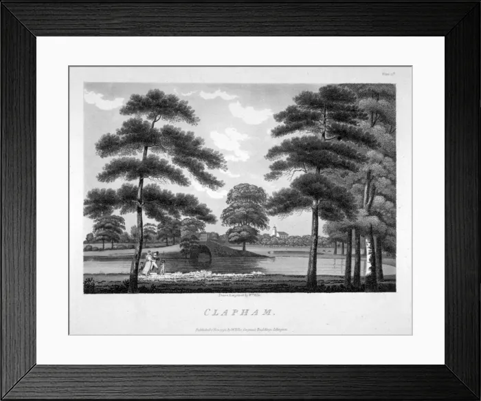 Framed Print : View of Clapham, London, 1792. Artist: William Ellis Framed Print : View of Clapham, London, 1792. Artist: William Ellis