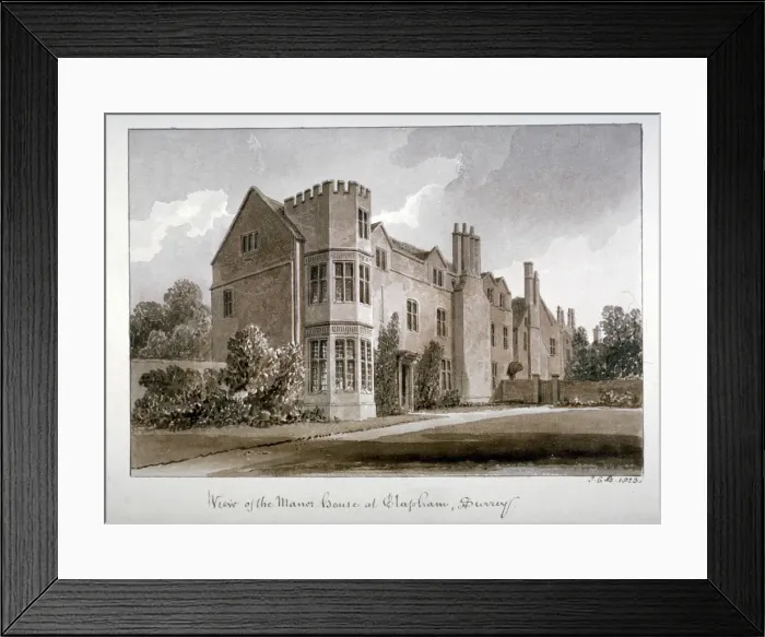 Framed Print : View of the Manor House at Clapham, Surrey, 1823 Framed Print : View of the Manor House at Clapham, Surrey, 1823