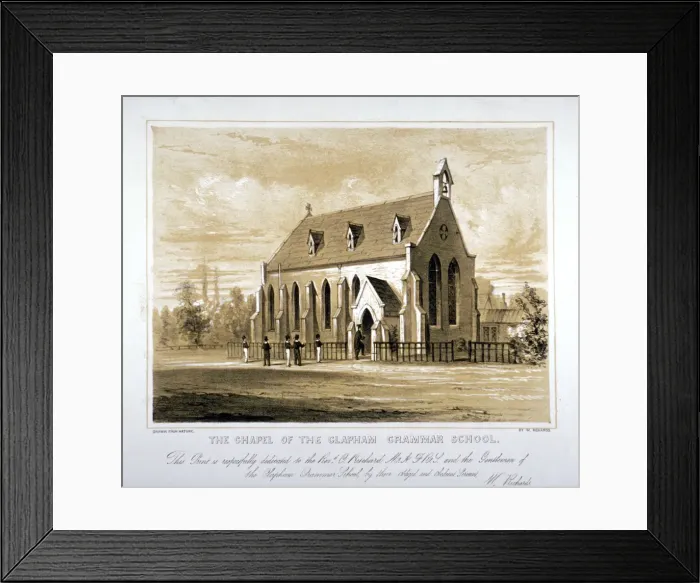 Framed Print : The Chapel of the Clapham Grammar School, London, c1850 Framed Print : The Chapel of the Clapham Grammar School, London, c1850
