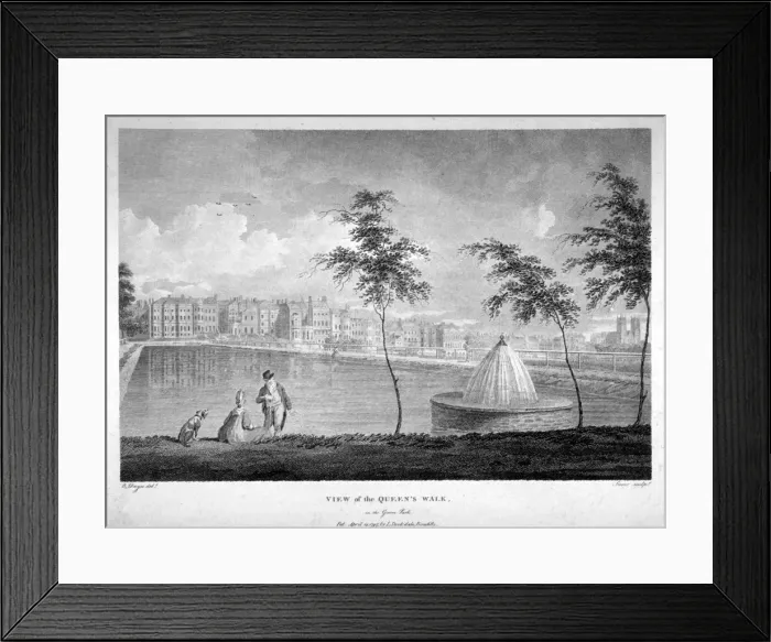 Framed Print : Queens Walk in Green Park, Westminster, London, 1797. Artist: James Sargant Storer Framed Print : Queens Walk in Green Park, Westminster, London, 1797. Artist: James Sargant Storer