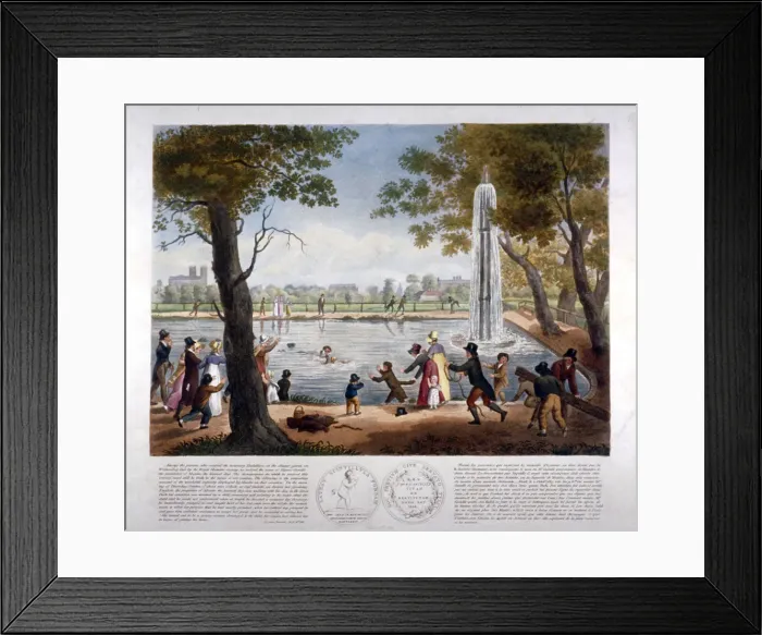 Framed Print : Rescue in Green Park, Westminster, London, 1817 Framed Print : Rescue in Green Park, Westminster, London, 1817