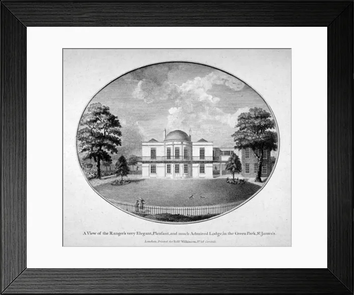 Framed Print : Rangers Lodge in Green Park, Westminster, London, c1790 Framed Print : Rangers Lodge in Green Park, Westminster, London, c1790