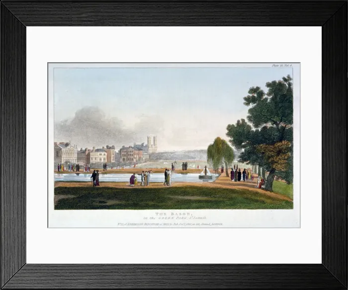 Framed Print : Green Park, Westminster, London, 1810. Artist Framed Print : Green Park, Westminster, London, 1810. Artist