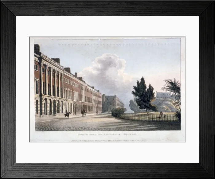 Framed Print : View of the north side of Grosvenor Square, Westminster, London, 1813 Framed Print : View of the north side of Grosvenor Square, Westminster, London, 1813
