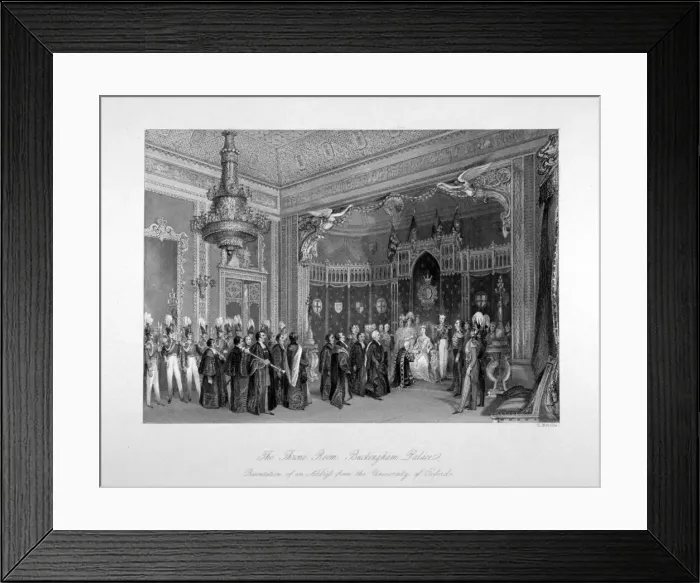 Framed Print : Interior view of the throne room, Buckingham Palace, Westminster, London, c1840. Artist Framed Print : Interior view of the throne room, Buckingham Palace, Westminster, London, c1840. Artist
