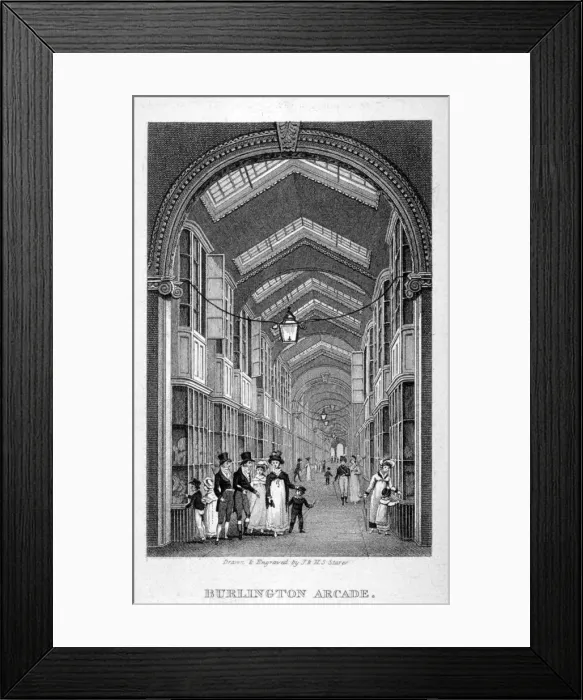 Framed Print : Burlington Arcade, Westminster, London, c1825. Artist: Henry Sargant Storer Framed Print : Burlington Arcade, Westminster, London, c1825. Artist: Henry Sargant Storer
