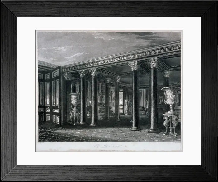 Framed Print : Interior view of the lower vestibule in Carlton House, Westminster, London, 1819 Framed Print : Interior view of the lower vestibule in Carlton House, Westminster, London, 1819