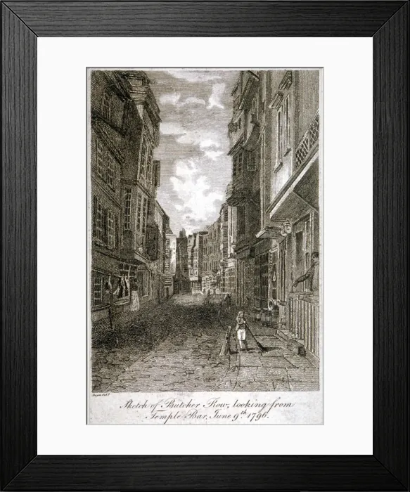 Framed Print : Butcher Row, Westminster, London, 1796. Artist Framed Print : Butcher Row, Westminster, London, 1796. Artist