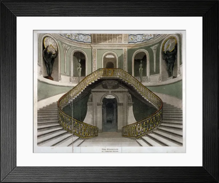 Framed Print : View of the staircase at Carlton House, Westminster, London, c1811 Framed Print : View of the staircase at Carlton House, Westminster, London, c1811