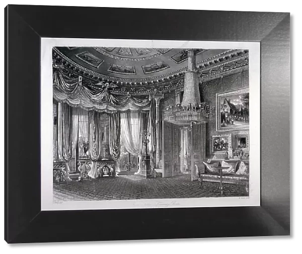 Interior view of the Rose Satin Drawing Room in Carlton House, Westminster, London, 1818