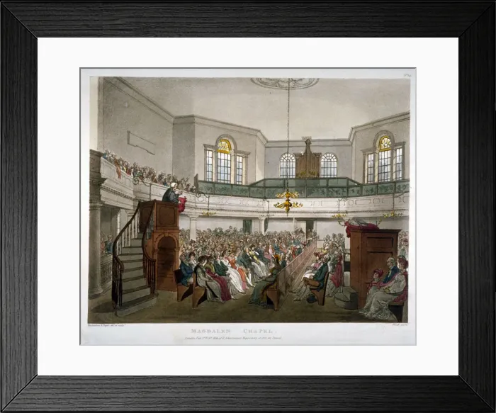 Framed Print : Magdalen Chapel, St Georges Fields, Southwark, London, 1809 Framed Print : Magdalen Chapel, St Georges Fields, Southwark, London, 1809