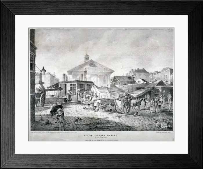 Framed Print : Covent Garden Market, Westminster, London, 1815. Artist: Engelmann and Company Framed Print : Covent Garden Market, Westminster, London, 1815. Artist: Engelmann and Company