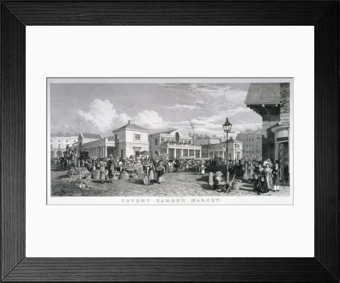 Framed Print : Covent Garden Market, Westminster, London, 1827. Artist: Frederick James Havell Framed Print : Covent Garden Market, Westminster, London, 1827. Artist: Frederick James Havell
