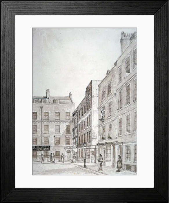 Framed Print : Old Hummums Hotel, Covent Garden, Westminster, London, c1830. Artist: Charles John Smith Framed Print : Old Hummums Hotel, Covent Garden, Westminster, London, c1830. Artist: Charles John Smith