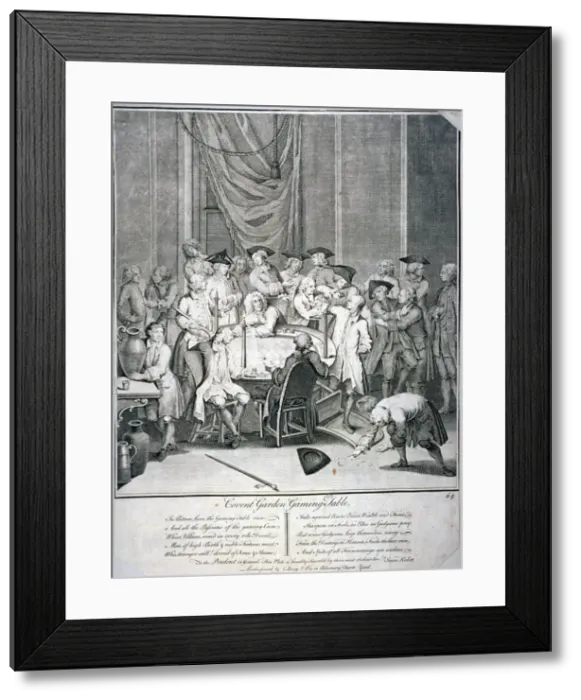 Framed Print : Gaming table scene in Covent Garden, Westminster, London, 1746. Artist: James Hulett Framed Print : Gaming table scene in Covent Garden, Westminster, London, 1746. Artist: James Hulett