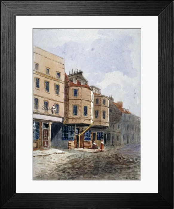 Framed Print : View of Oliver Cromwells house, Clements Lane, Westminster, London, c1840. Artist Framed Print : View of Oliver Cromwells house, Clements Lane, Westminster, London, c1840. Artist