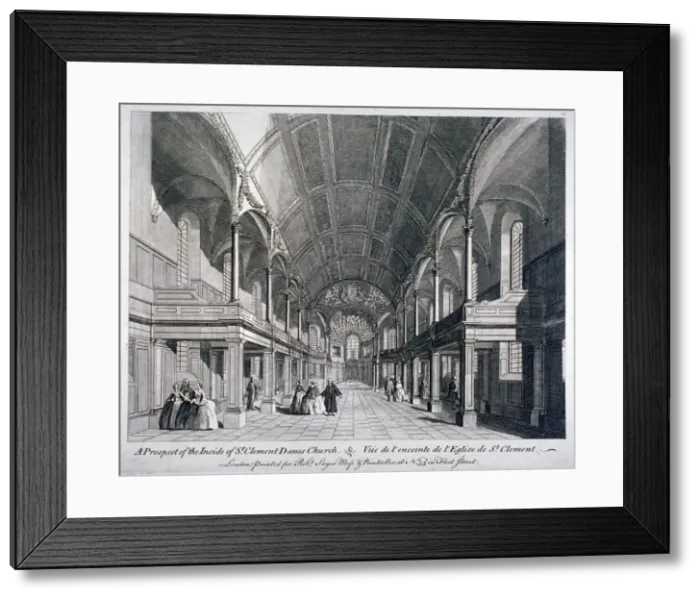 Framed Print : Interior of St Clement Danes Church, Westminster, London, 1751 Framed Print : Interior of St Clement Danes Church, Westminster, London, 1751