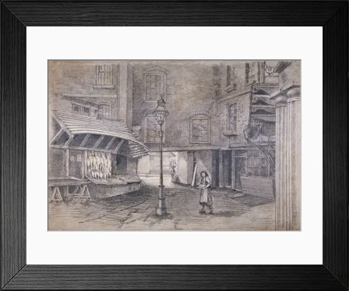 Framed Print : Poulterers shop in Clare Market, Westminster, London, c1850. Artist: E Holah Framed Print : Poulterers shop in Clare Market, Westminster, London, c1850. Artist: E Holah
