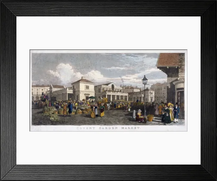 Framed Print : Covent Garden Market, Westminster, London, 1827. Artist: Frederick James Havell Framed Print : Covent Garden Market, Westminster, London, 1827. Artist: Frederick James Havell