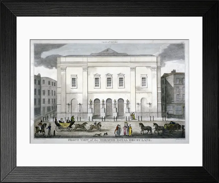 Framed Print : Front view of the Theatre Royal, Drury Lane, Westminster, London, 1812 Framed Print : Front view of the Theatre Royal, Drury Lane, Westminster, London, 1812
