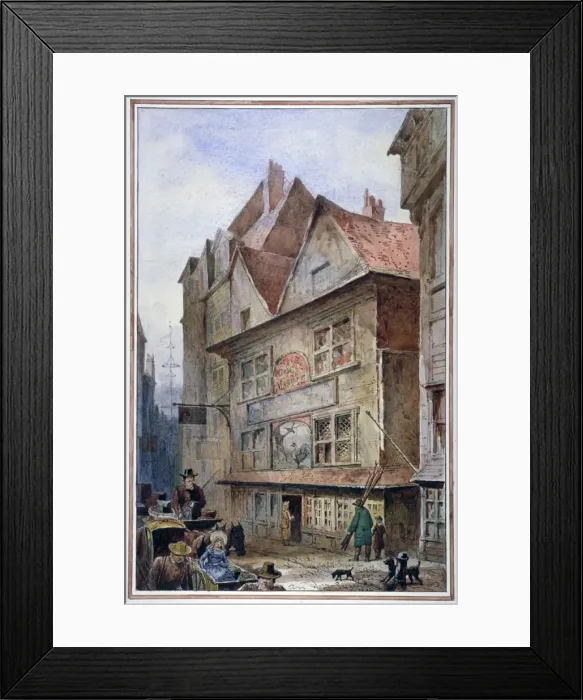 Framed Print : The Cock and Magpie Tavern, Drury Lane, Westminster, London, 1862. Artist: Waldo Sargeant Framed Print : The Cock and Magpie Tavern, Drury Lane, Westminster, London, 1862. Artist: Waldo Sargeant