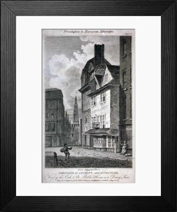 Framed Print : The Cock and Magpie Public House, Drury Lane, Westminster, London, 1807 Framed Print : The Cock and Magpie Public House, Drury Lane, Westminster, London, 1807