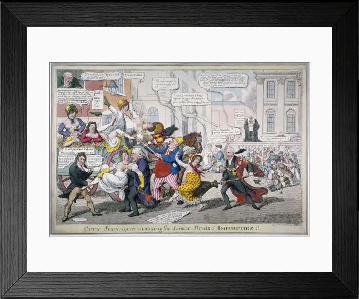 Framed Print : City Scavengers Cleansing the London Streets of Impurities, 1816 Framed Print : City Scavengers Cleansing the London Streets of Impurities, 1816