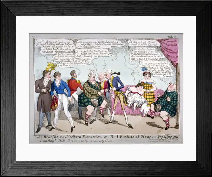 Framed Print : The Benefits of a Northern Excursion, or R-l pastime at home (ie) fiddling and dancing!, c1822 Framed Print : The Benefits of a Northern Excursion, or R-l pastime at home (ie) fiddling and dancing!, c1822