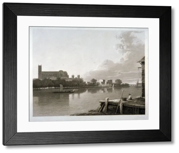 Framed Print : Westminster Abbey from the opposite side of River Thames, London, c1800 Framed Print : Westminster Abbey from the opposite side of River Thames, London, c1800