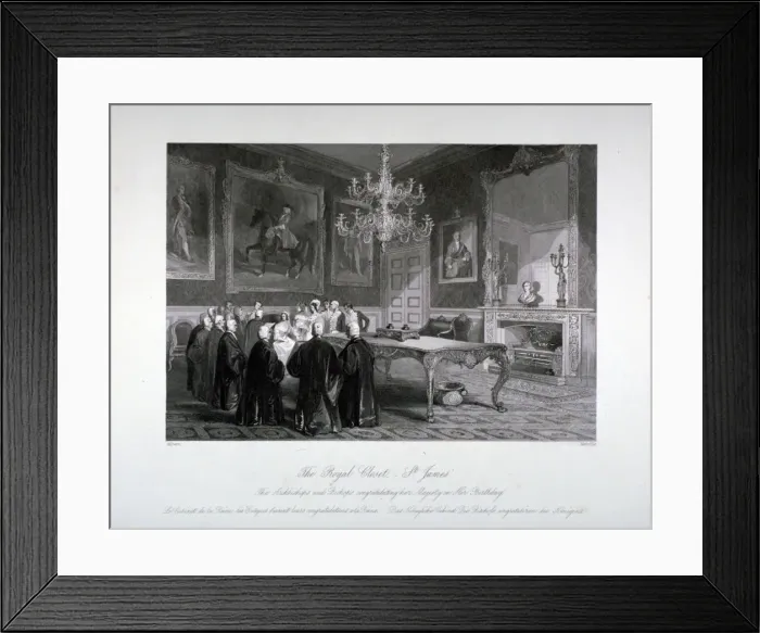 Framed Print : Interior view of the Royal Closet in St Jamess Palace, Westminster, London, c1840 Framed Print : Interior view of the Royal Closet in St Jamess Palace, Westminster, London, c1840