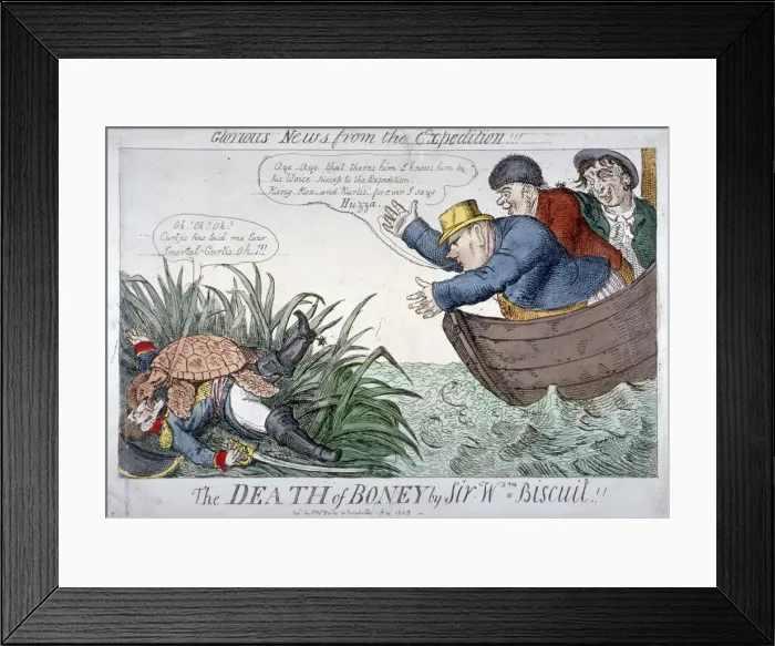Framed Print : The Death of Boney by Sir Wm Biscuit!, 1809. Artist Framed Print : The Death of Boney by Sir Wm Biscuit!, 1809. Artist