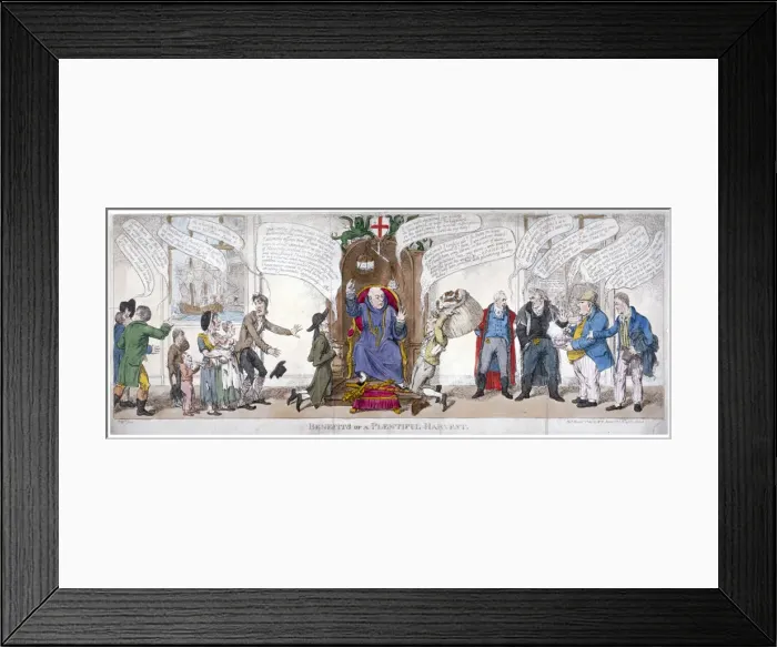 Framed Print : Benefits of a plentiful harvest, 1813. Artist Framed Print : Benefits of a plentiful harvest, 1813. Artist