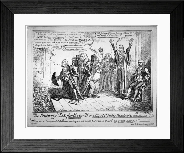 Framed Print : The property tax for ever!!!, 1816. Artist Framed Print : The property tax for ever!!!, 1816. Artist