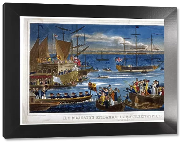 His Majestys Embarkation at Greenwich, for Scotland, 1822
